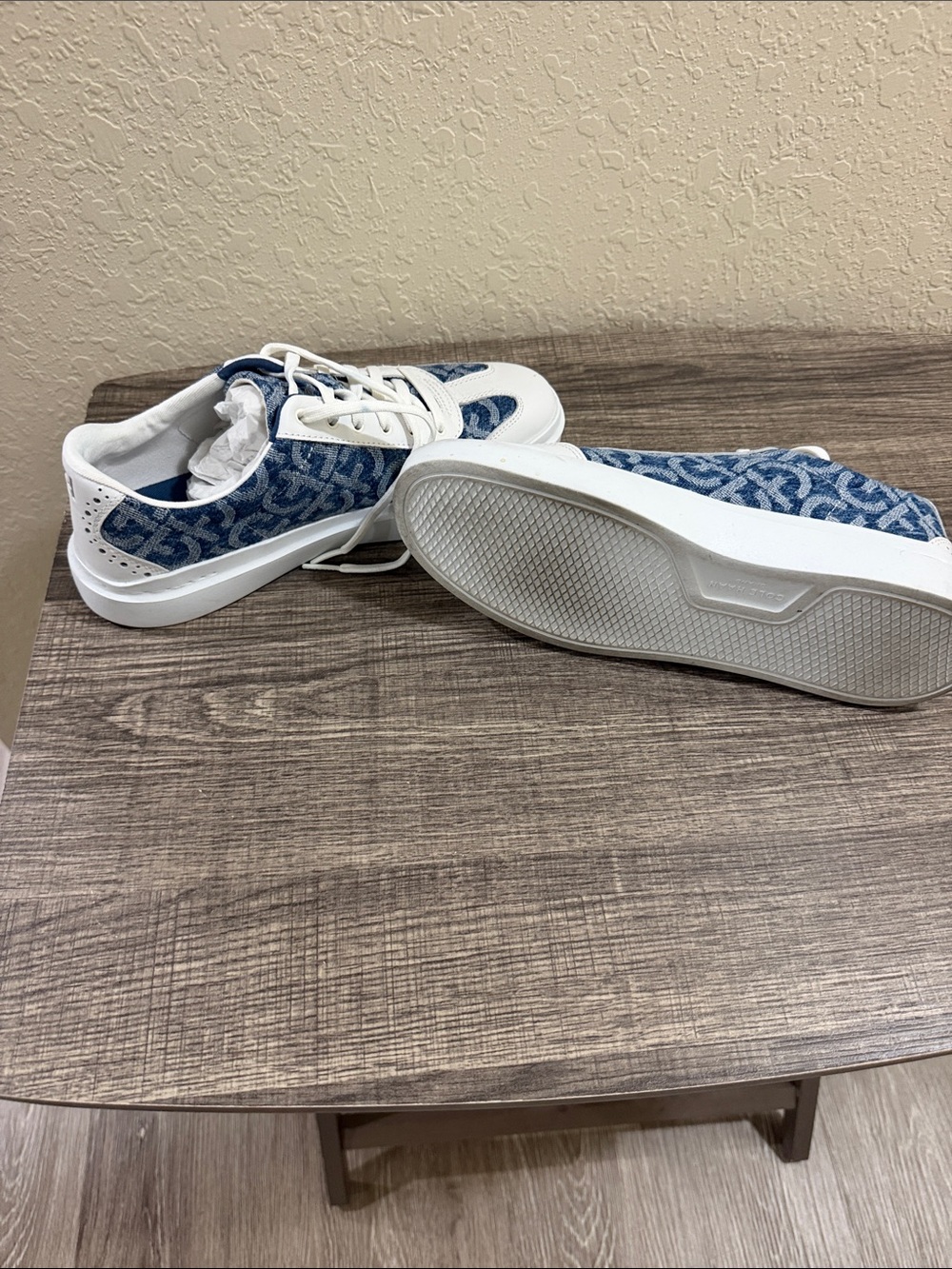 Women Casual Blue Patterned Lace-Up Sneakers
